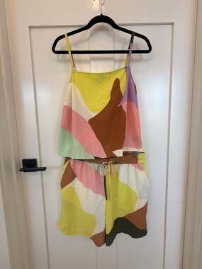 Sanctuary Forever Abstract Cami and Boxer Shorts Set Top M Bottom L